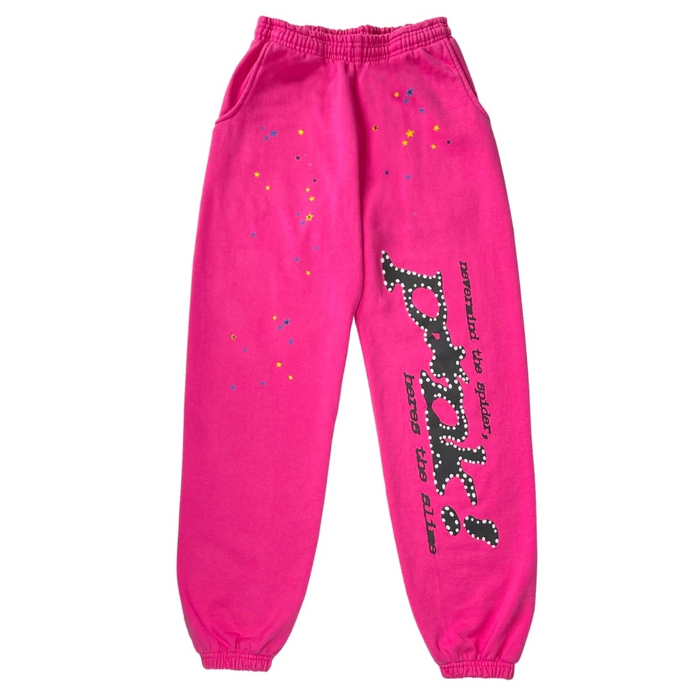 SP5DER P*NK SWEATPANTS PINK - M